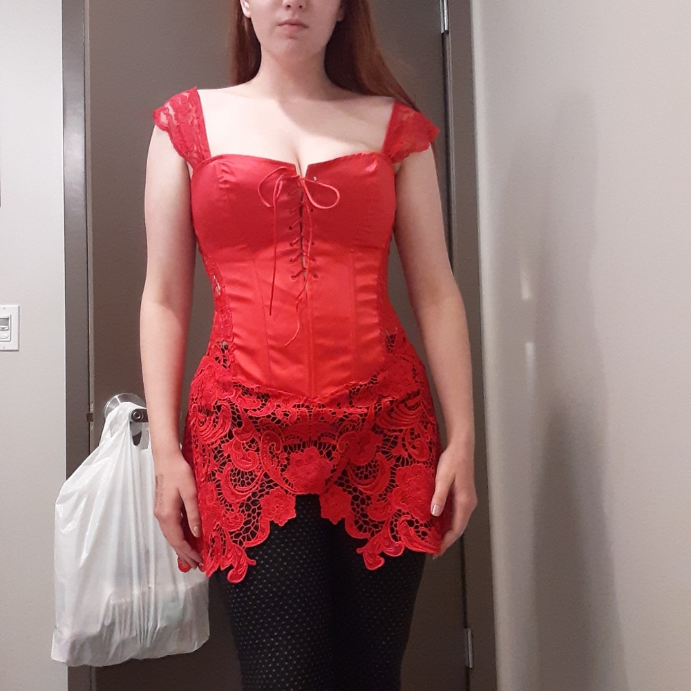 Red Fantasy Corset Off The Shoulder/ Straps